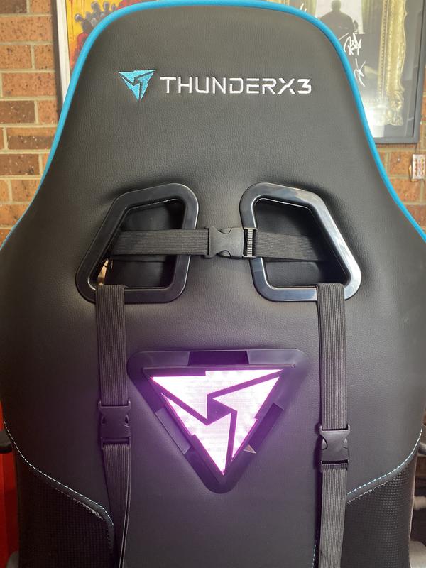 ThunderX3 RC3 HEX RGB Gaming Chair Black Cyan Chairs Desks Scorptec Computers