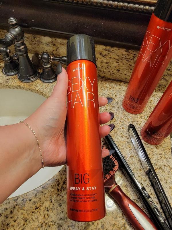  SexyHair Big Spray & Stay Intense Hold Hairspray Travel Size,  1.5 Oz, Extreme Hold and Shine, Up to 72 Hour Humidity Resistance