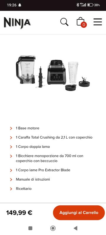 2 Tazze Di Ricambio 24 Oz Per Frullatore Ninja Nutri - Con Coperchi Sip N' Seal, Per Modelli Auto-iQ BL642, BL480, BN400 E Altri - 2