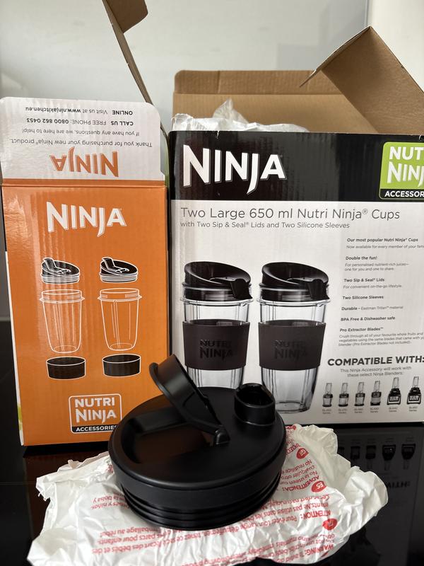5-teiliges Ersatzteil-Set Für Ninja-Mixer – 2x 680 Ml Becher Mit Deckeln + 1x Klinge (kompatibel Mit BL480, BL642, BN801 U.a.)