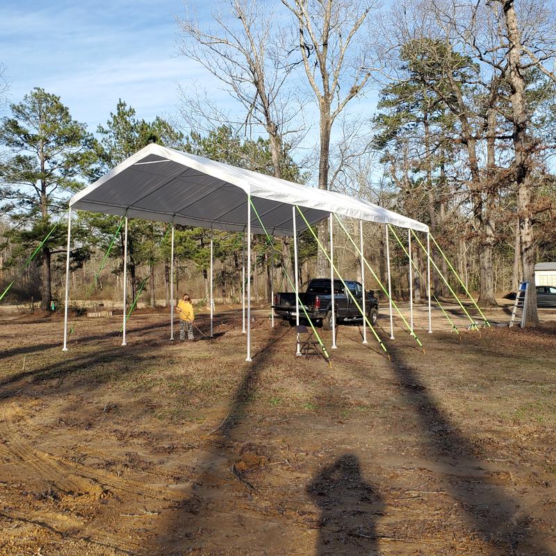 Erected and anchored