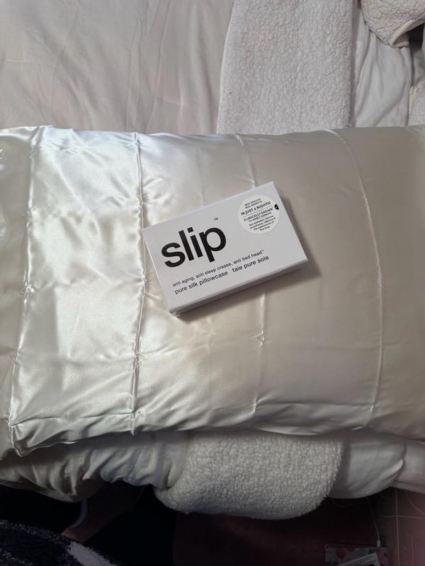SLIP PURE SILK PILLOWCASE - WHITE - QUEEN - ZIPPERED – Slip