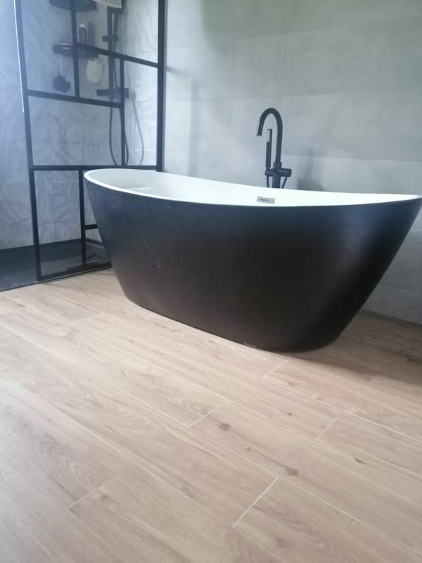 Baignoire îlot ovale VENECIA Noire Mate L. 170 x l. 80 cm