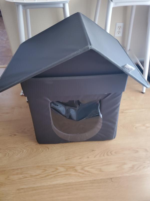 Outdoor cat house fully assembled.