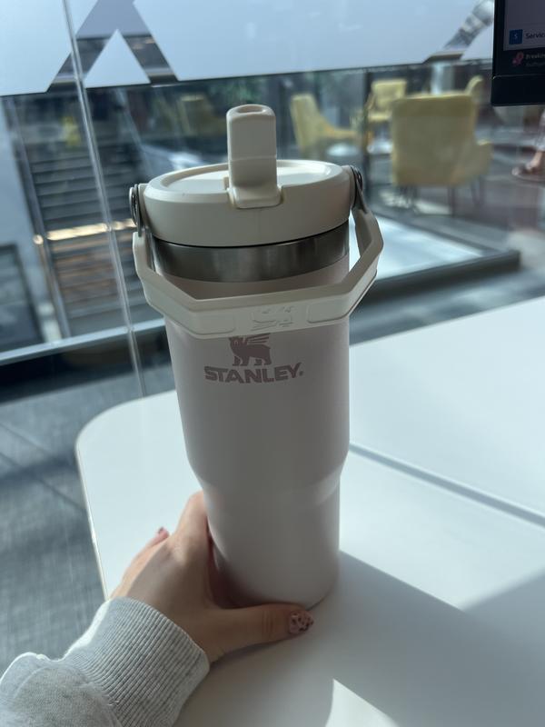 STANLEY IceFlow - Borraccia in acciaio inox con cannuccia, isolata sottovuoto, per casa e ufficio, bicchiere riutilizzabile con cannuccia resistente alle perdite, polare, 1,18 ml