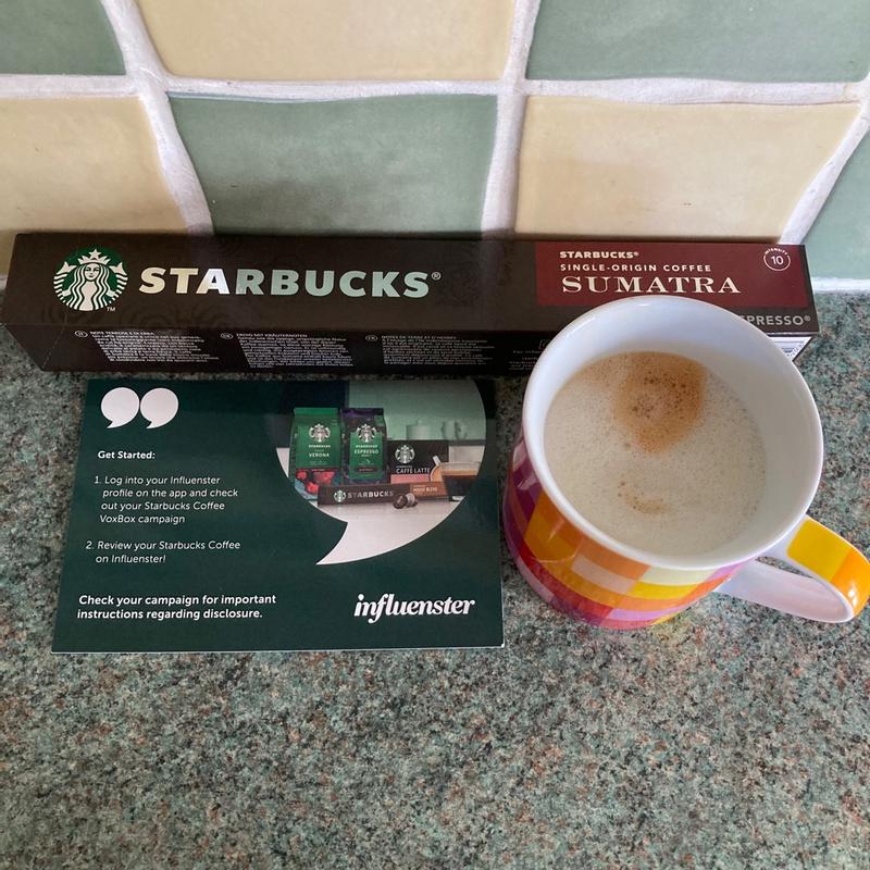 10 unités de 5,5 grammes. Capsules de café Espresso torréfaction foncée Sumatra Compatible avec Nespress Starbucks 