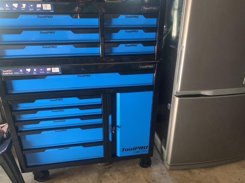 ToolPRO Neon Tool Cabinet Blue 6 Drawer 42 Inch