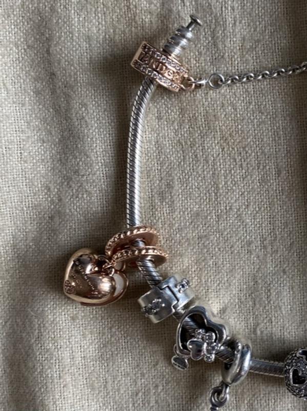 Mother Daughter Hearts Dangle Charm Rose gold plated Pandora AU