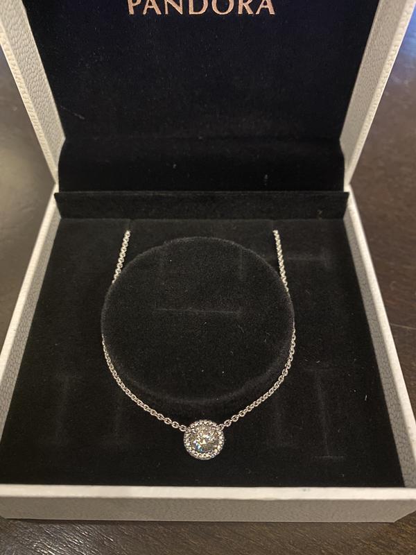 Round sparkle halo on sale necklace