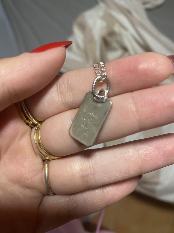 Engravable Rectangle Tag Pendant Sterling silver Pandora AU