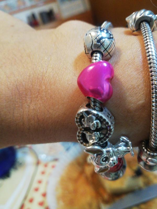 Metallic Pink Heart Charm, PANDORA