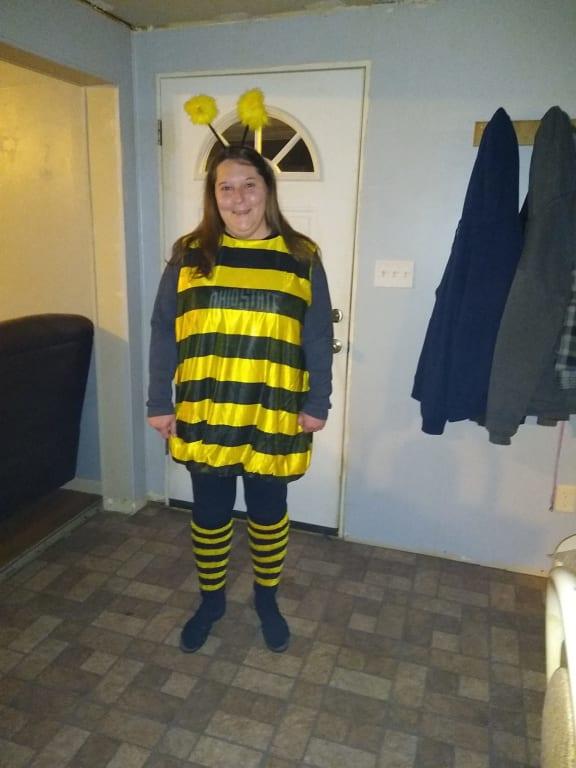 At a doc appt dressed like a bumblebee, the looks I'm getting are priceless