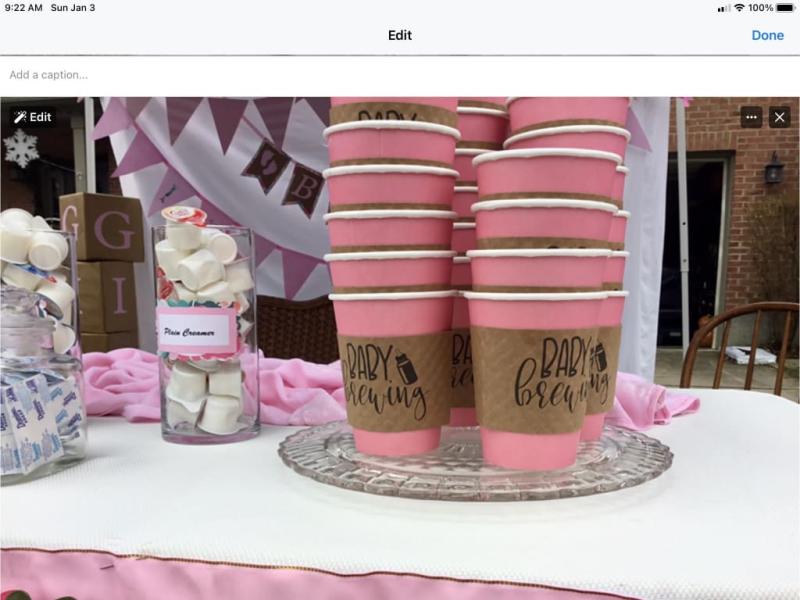 Pink disposable cups w/lids