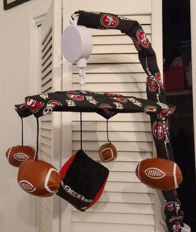 49ers themed baby crib mobile