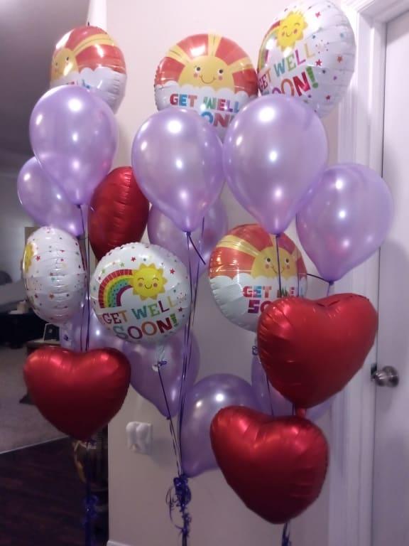 Get Well Balloon bunch I created for my Mom.