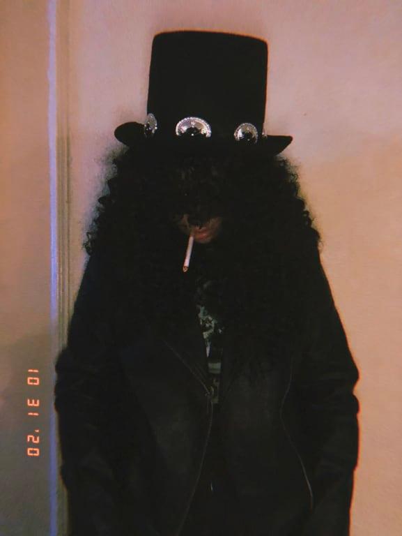 slash costume w/ fake cig in mouth for halloween 2020