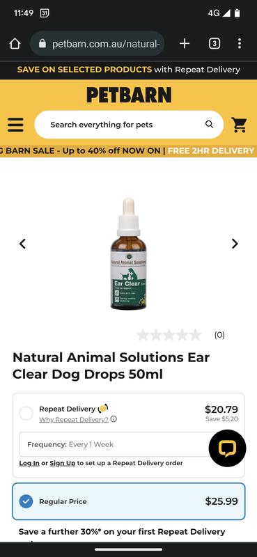 Natural Animal Solutions Ear Clear Dog Drops 50ml Petbarn