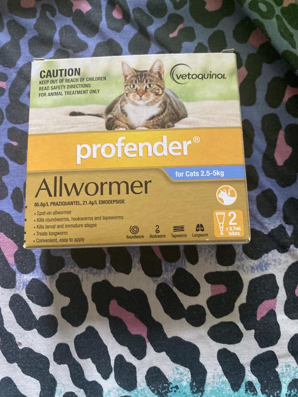 Profender All Wormer For 2.5 5kg Medium Cats 2pk Petbarn