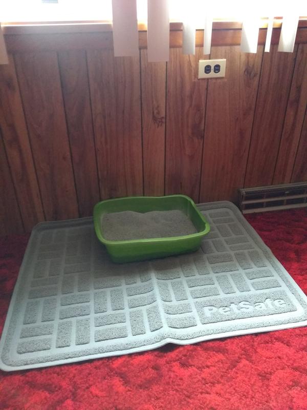 Catches almost all of the kicked out litter.