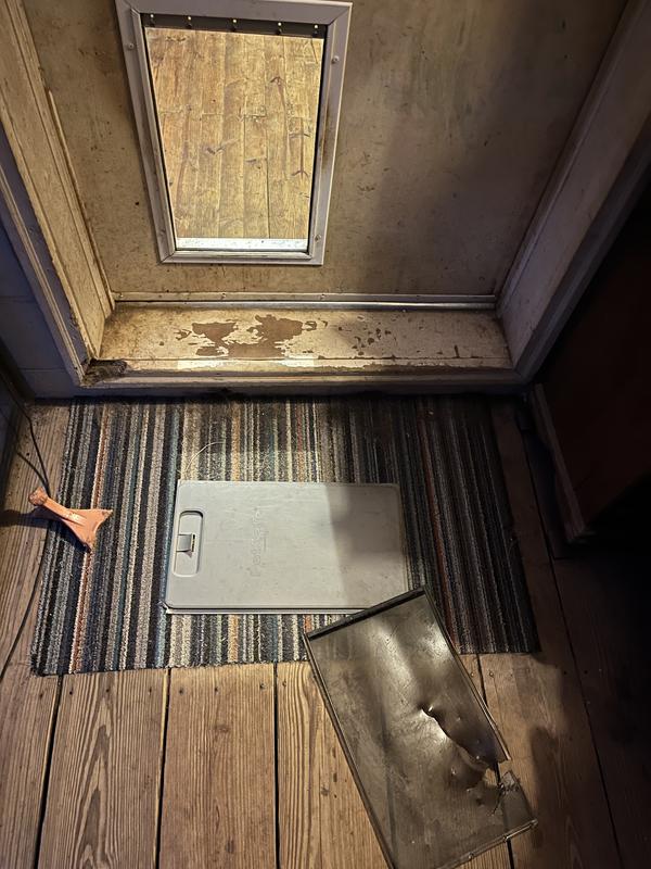 remnants of the door...