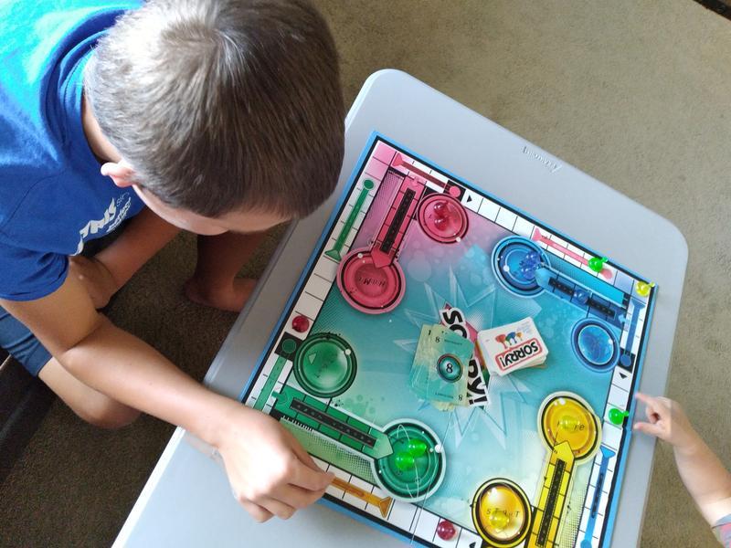 Game table next to couch