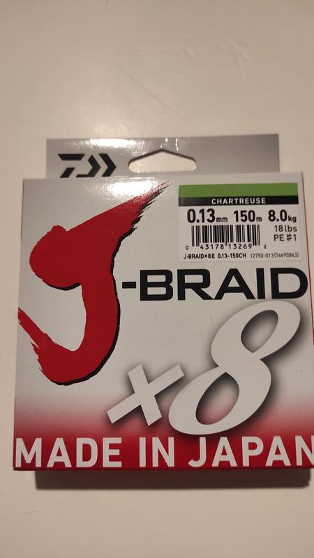 Daiwa Tresse 8 Brins J-Braid Grand X8-270m - PE.1.2 - D.0.16mm - R.10kg -  Bleu - 12796116