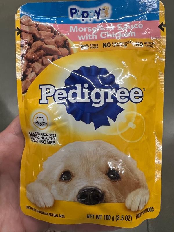 Pedigree puppy morsels in sauce best sale with chicken