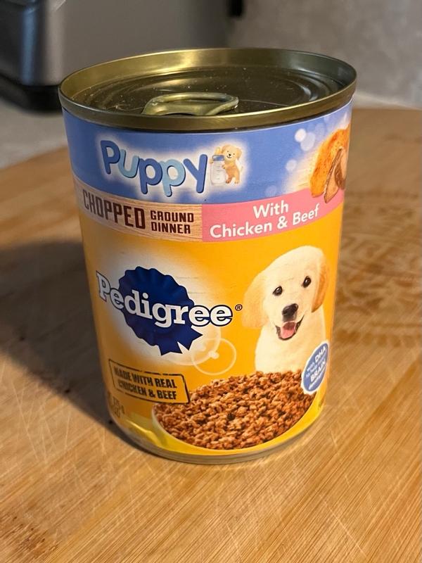 PEDIGREE PUPPY Complete Nutrition Chopped Ground Dinner with Chicken Beef Wet Dog Food