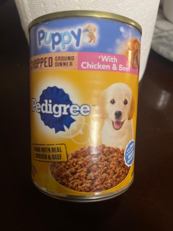 Pedigree puppy 2024 chopped ground dinner