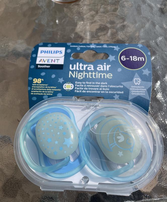 AVENT 2 SUCETTE ULTRA AIR NIGHT MIX 6-18 SCF376/20 FILLE 