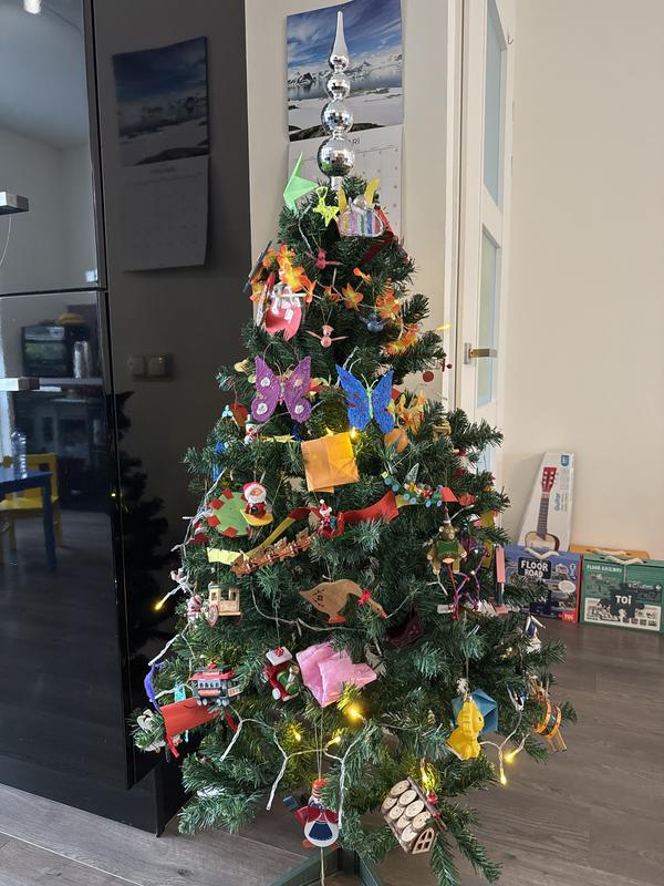 UISEBRT Kunstkerstboom met verlichting, 120 cm, led-kerstbomen, dennenboom, kerstboom