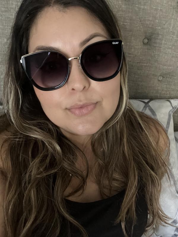 Quay Australia Black Large Cat Eye Sunglasses - Flat Out Quay Australia Flat Out Sunglasses Black Oversized Cat Eye  main image 4