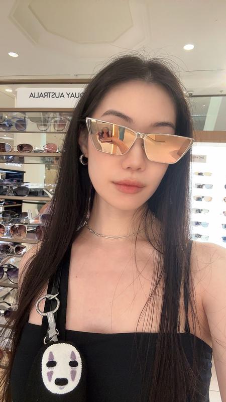 quay australia bad habit white cat eye retro statement sunglasses eyewear NEW BAD HABIT Narrow Cat Eye Sunglasses – QUAY main image 3