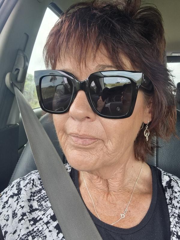Quay Australia ICY Oversized Square Sunglasses Black Fade Thick Frame QUAY // ltd ed icy black oversize thick square frame smoke  main image 3