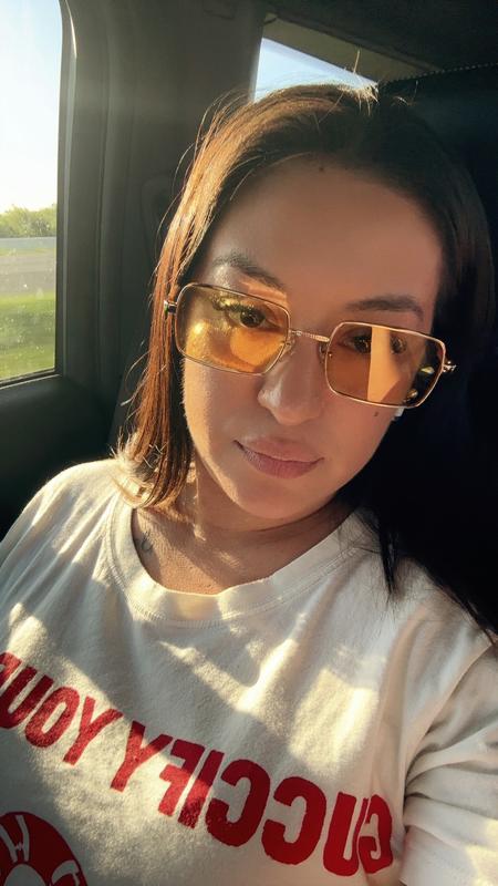 QUAY DND Gold Frame Brown Lens Women\'s Sunglasses DND Narrow Rectangle Sunglasses on Sale SALE – QUAY main image 3