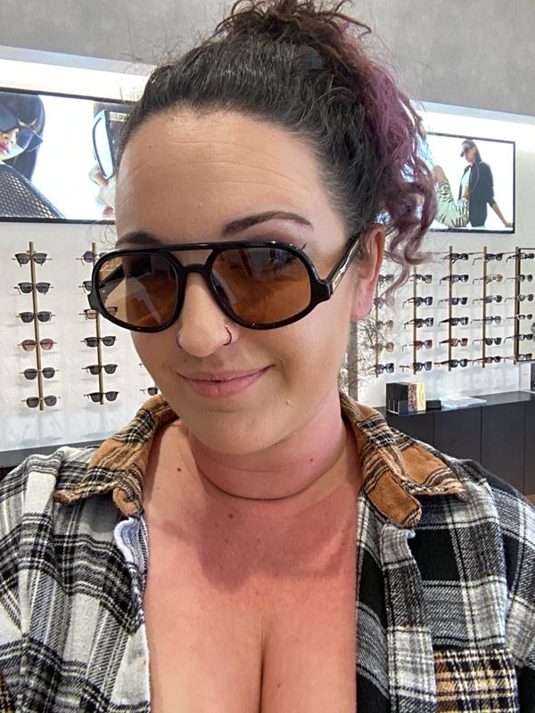 JET SET Tinted 70s Oversized Aviator Sunglasses – Quay Australia display picture 2