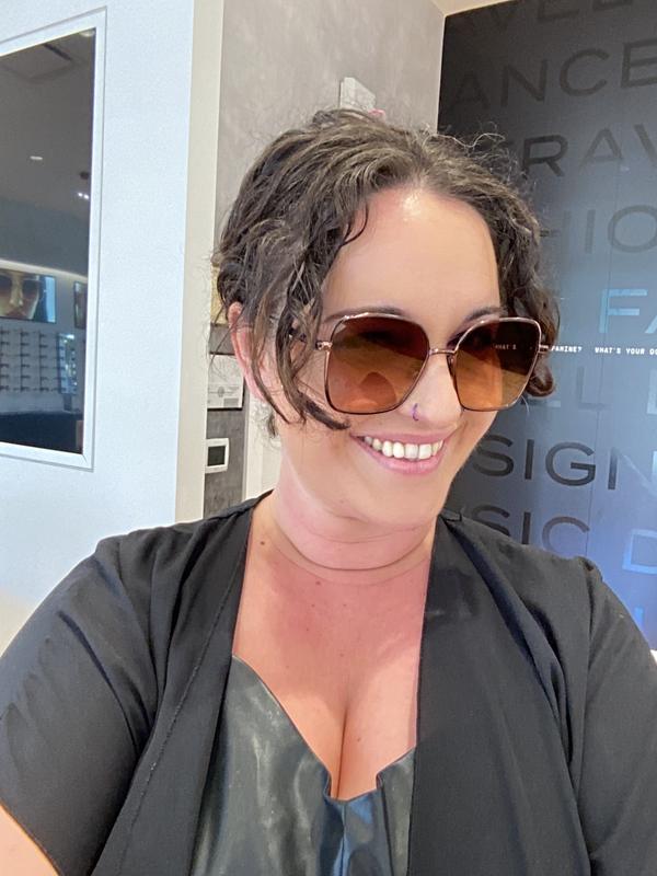 5TH AVE - Oversized Square Sunglasses with Beveled Metal 