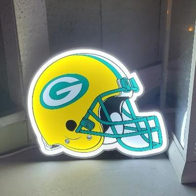 Green bay packers football helmet lamp, store Helmet lights up too on 1 side