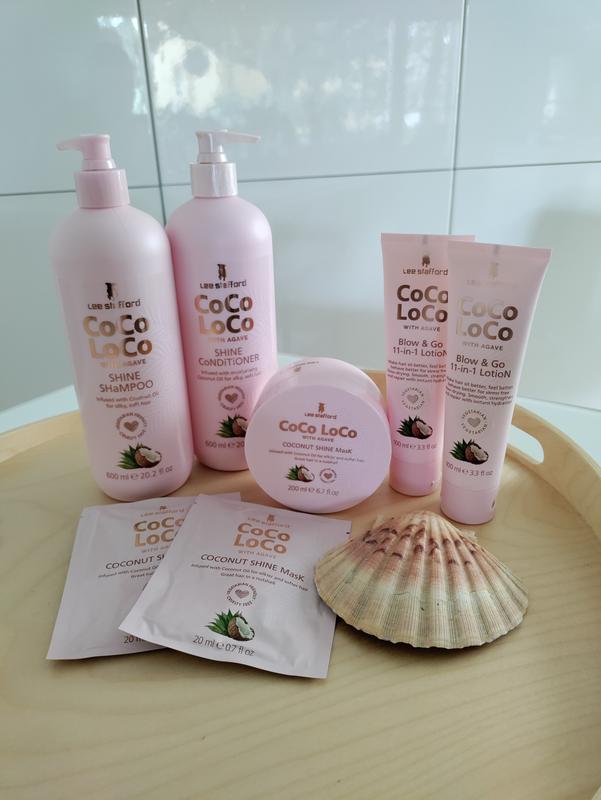 Lee Stafford Coco Loco Agave Coconut Shine Mask – Haarkur Mit Kokosöl, 200 Ml, Für Glänzendes, Gepflegtes Haar