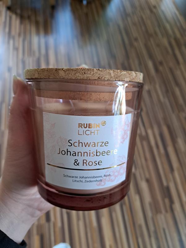 RUBIN LICHT 2-Docht Duftglas mit Korkdeckel rosa online kaufen