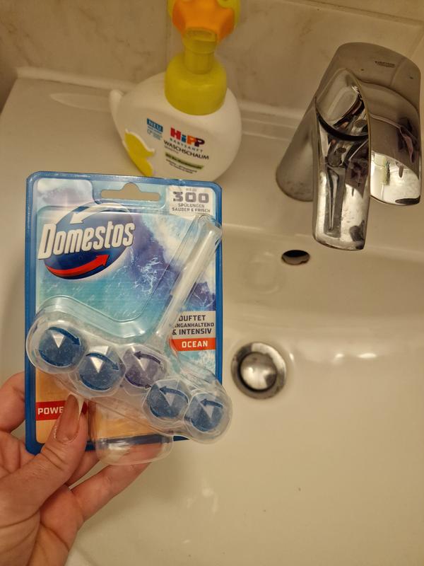 Domestos Power 5+ Aktiv Blauspüler Pinke Magnolie – WC-Stein Mit Anti-Kalk Schutz