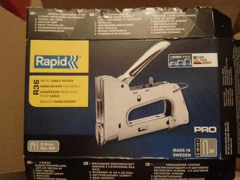 Graffatrice Manuale Rapid R36 PRO Per Graffe N.7 E N.36 – Impugnatura Ergonomica E Regolatore Di Forza 3 Livelli, Prodotta In Svezia