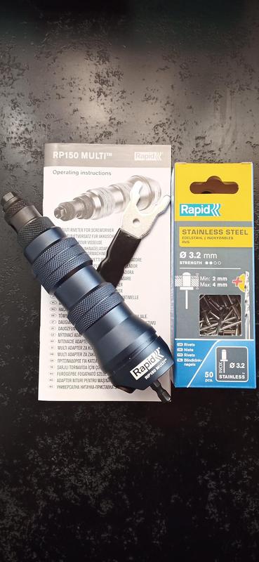 Rapid RP150 MULTI Klinknagel Adapter voor 3,2-4,8 millimeter Klinknagels - Kan aan een Boormachine of Schroevendraaier Bevestigd Worden Om Klinknagels In Bouten Te Schroeven, 5001484