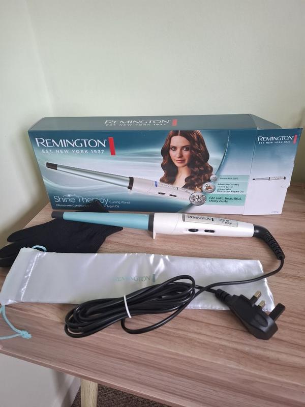 Remington CI53W Shine Therapy Lockenstab – Mit UK-Netzteil, Keramikbeschichtet, 8 Temperaturstufen Bis 210°C