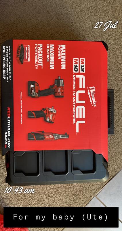 Milwaukee M12 and M18 FUEL 3 Piece Power Pack 3N2 M18FPP3N2 523P