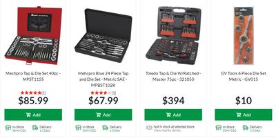 Metric tap and die store set repco