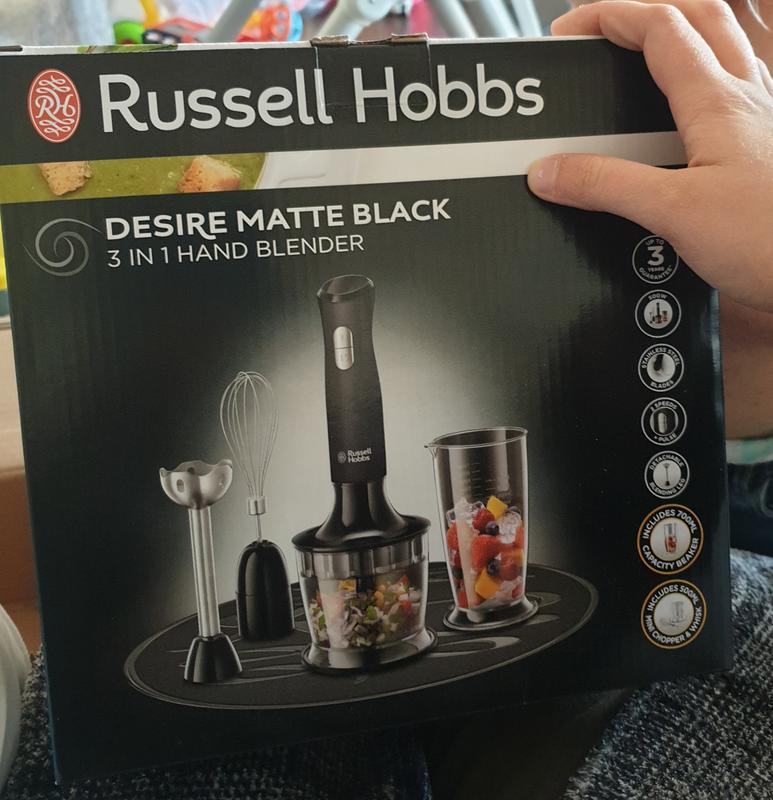 Russell Hobbs Desire Matte Black 3 in 1 Hand Blender 