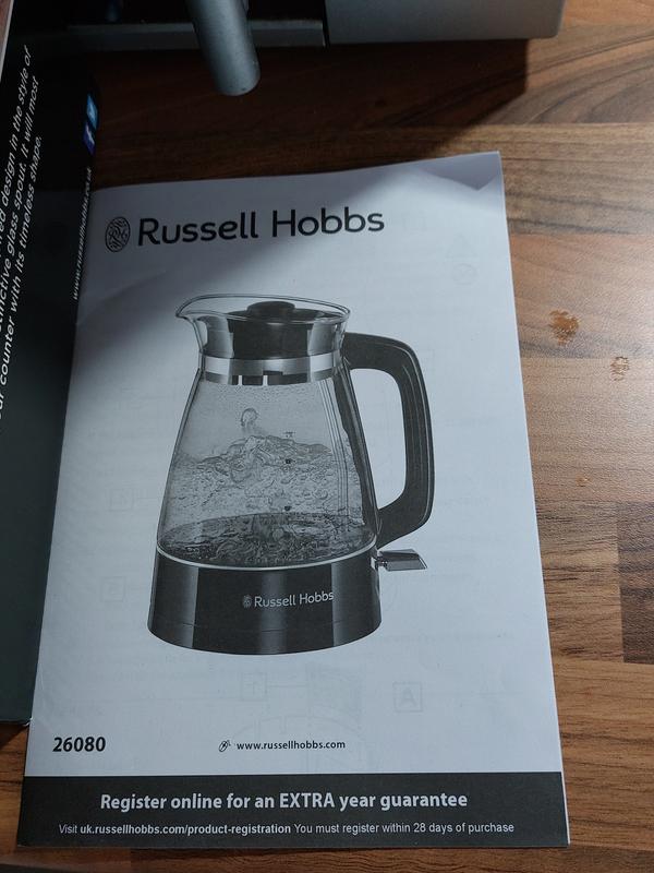 Russell hobbs black glass hot sale kettle