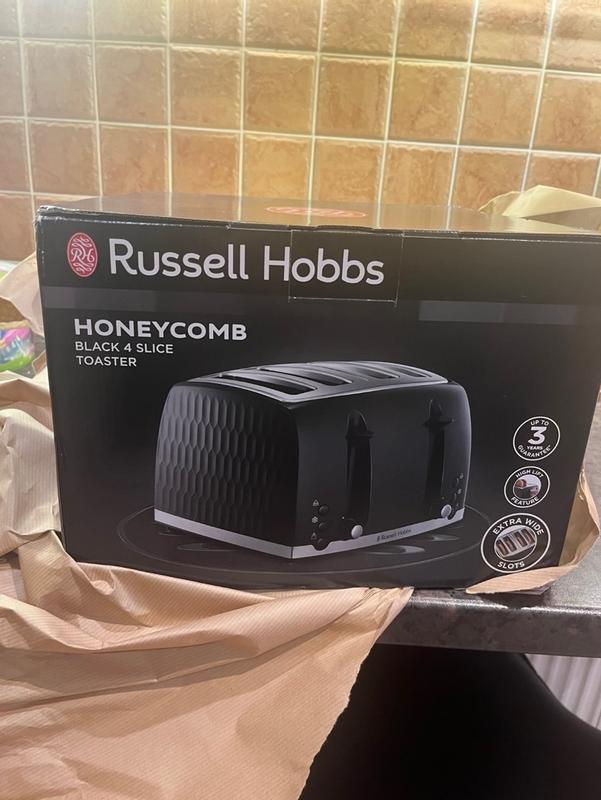 Russell Hobbs Honeycomb 4 Slice Toaster Black