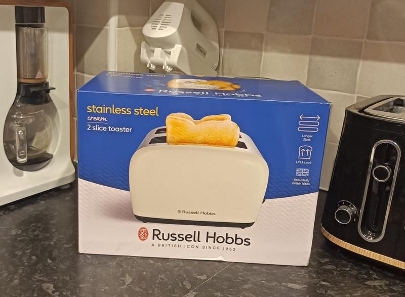 RUSSELL HOBBS CREAM POLISHED STEEL TOASTER 26551 - Morris DIY